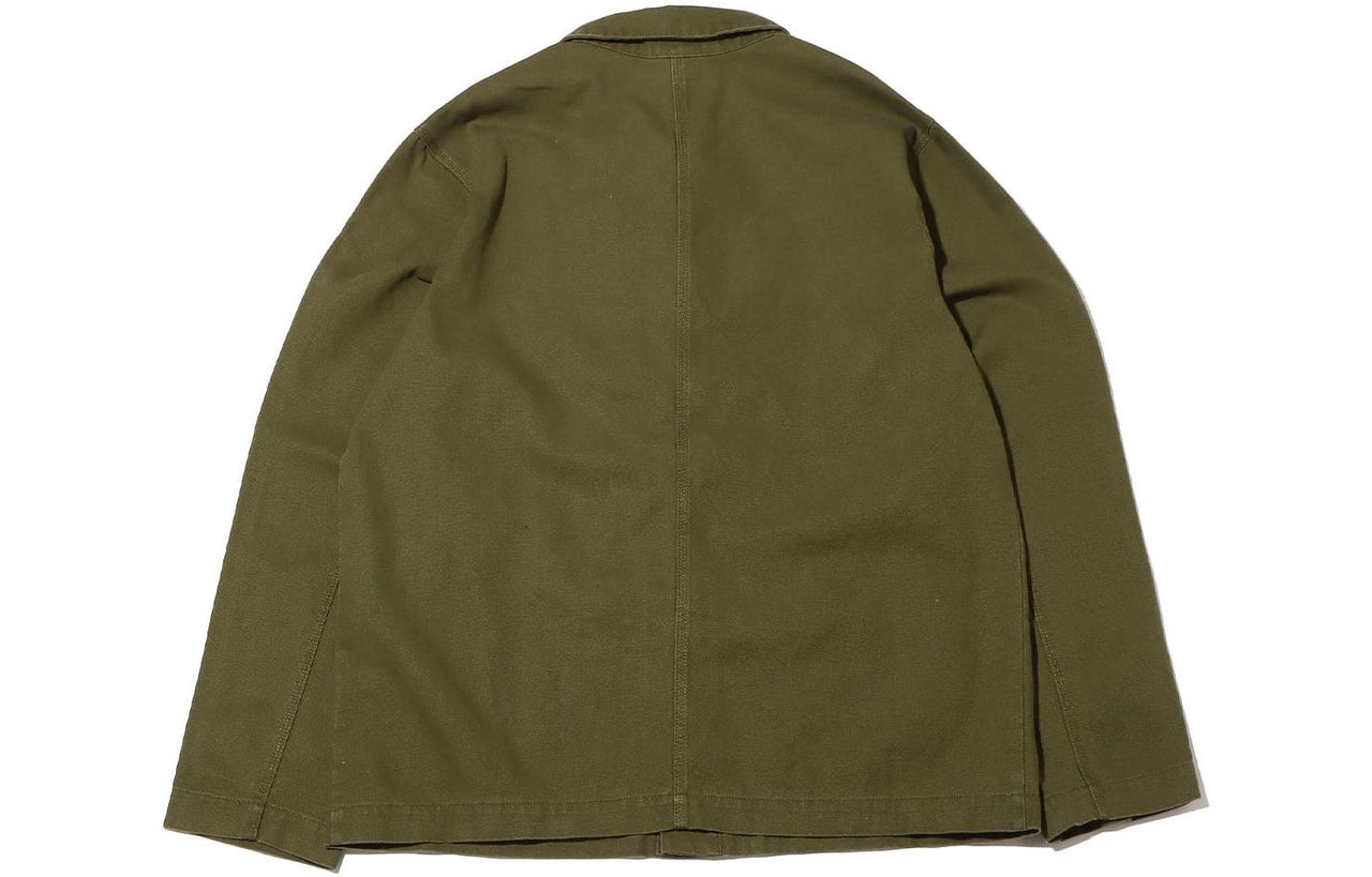 Men's Nike Solid Color Logo Lapel Casual Long Sleeves Military Green Jacket DQ5185-326