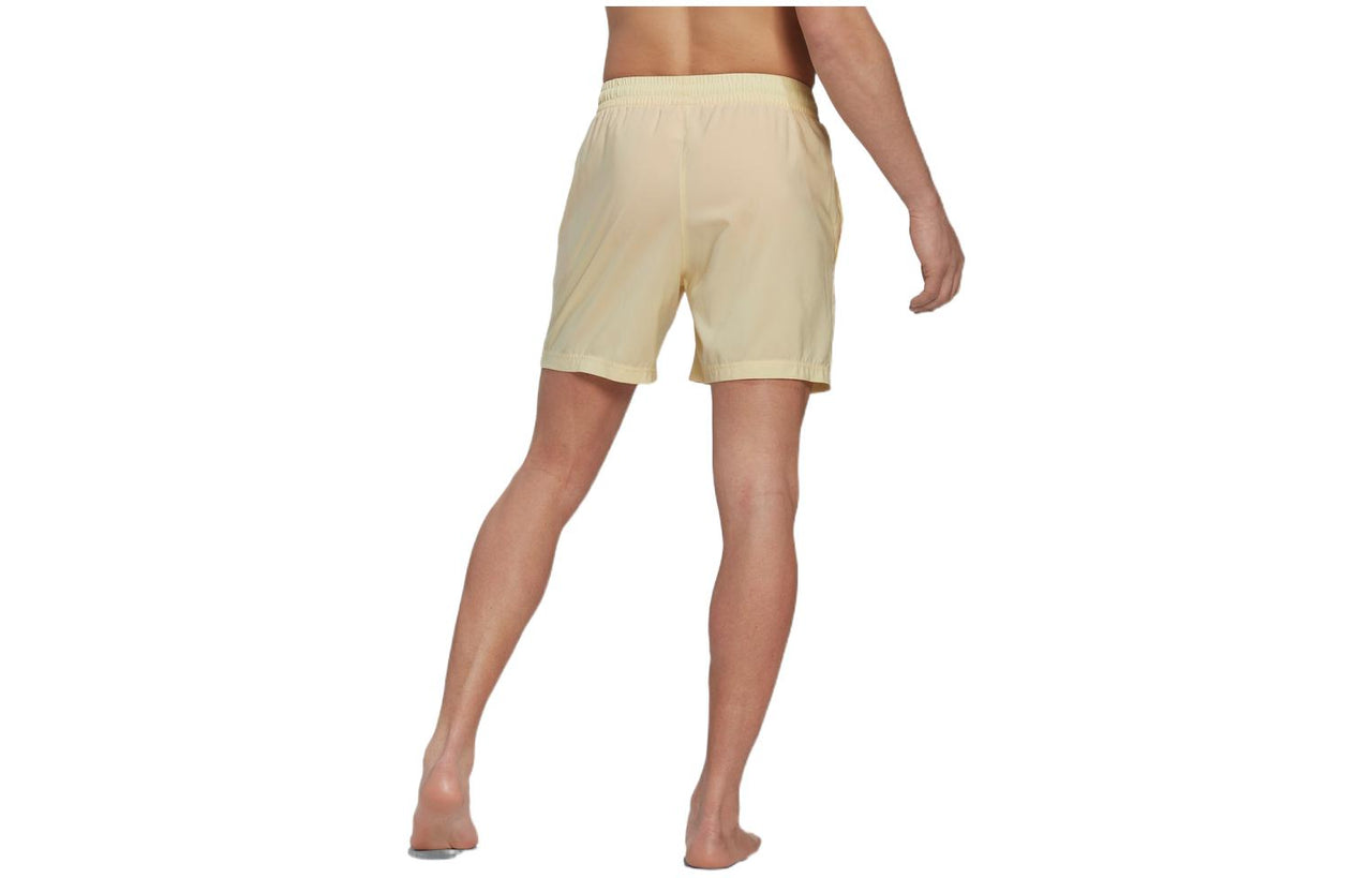 Men's adidas originals Solid Color Breathable Straight Casual Sports Shorts Amber Yellow HR7902