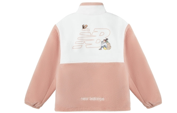 New Balance x JHI Crossover Stay Warm Splicing Lamb's Wool Reversible Stand Collar Pink Jacket NQA89013-PK
