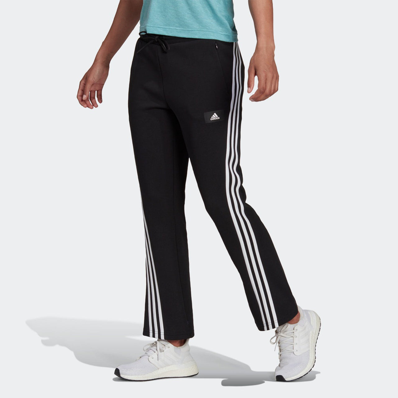 (WMNS) adidas Future Icon 3-Stripe Flare Pants Asia Sizing 'Black White' H57296