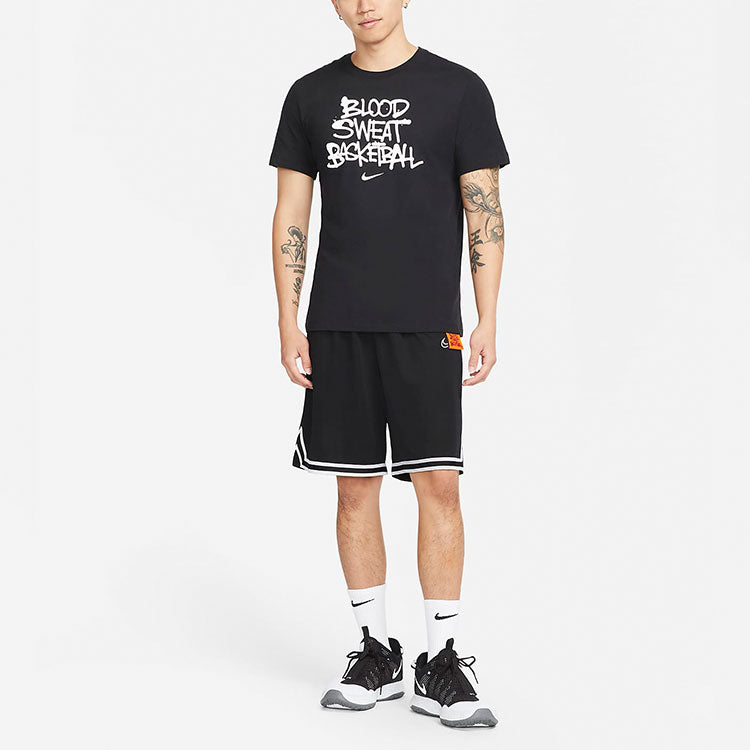 Nike Alphabet Printing Round Neck Pullover Short Sleeve Black DN2977-010