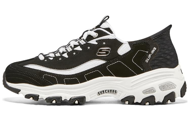 (WMNS) Skechers D'Lites 1.0 Chunky Sneakers 'Black White' 150030-BKW