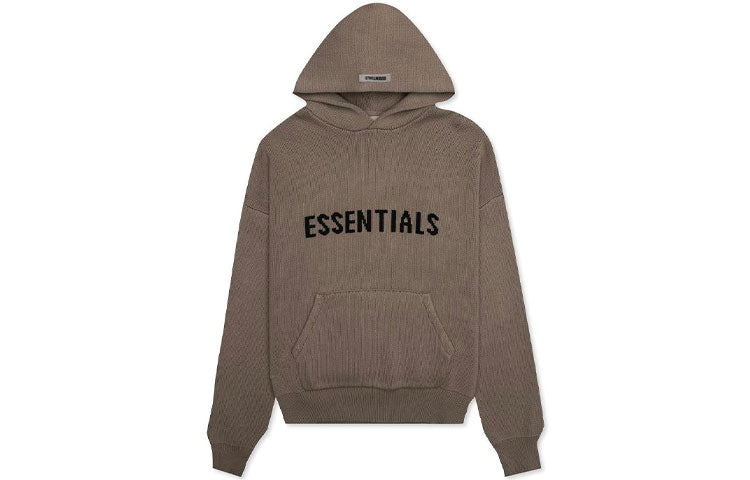 Fear of God Essentials FW20 Knit Logo Hoodie 'Taupe' FOG-FW20-366