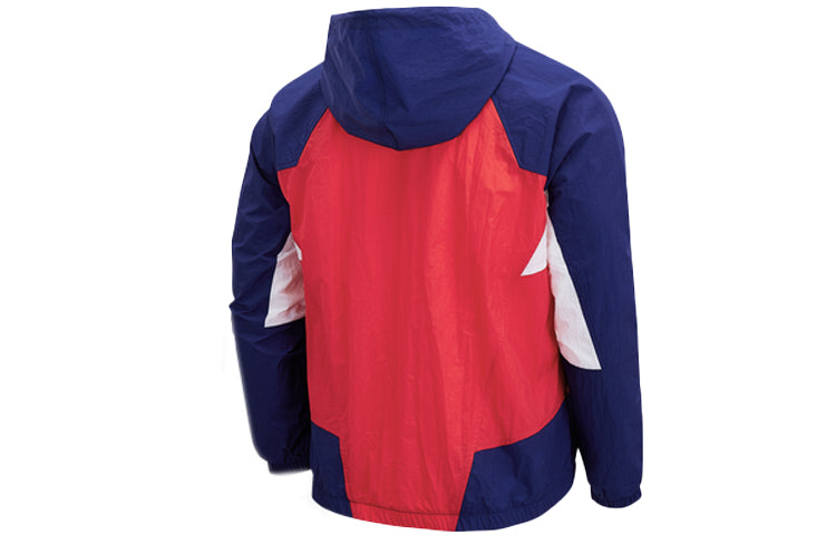 Men's Nike Splicing Colorblock Windproof Woven Hooded Jacket University Red DB5172-657