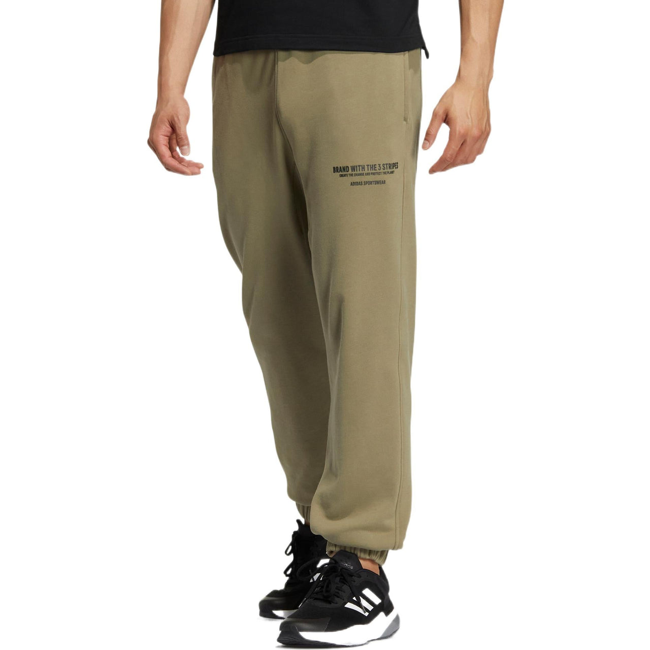 Men's adidas Solid Color Logo Printing Elastic Waistband Bundle Feet Sports Pants/Trousers/Joggers Green HZ7055