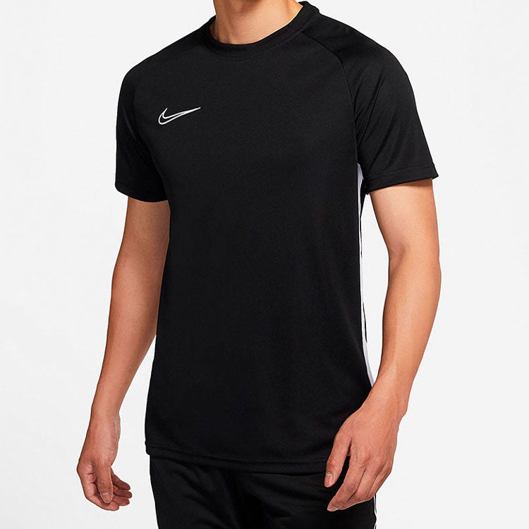 Men's Nike DRI-FIT Solid Color Logo Sports Breathable Round Neck Short Sleeve Black T-Shirt DB6587-011