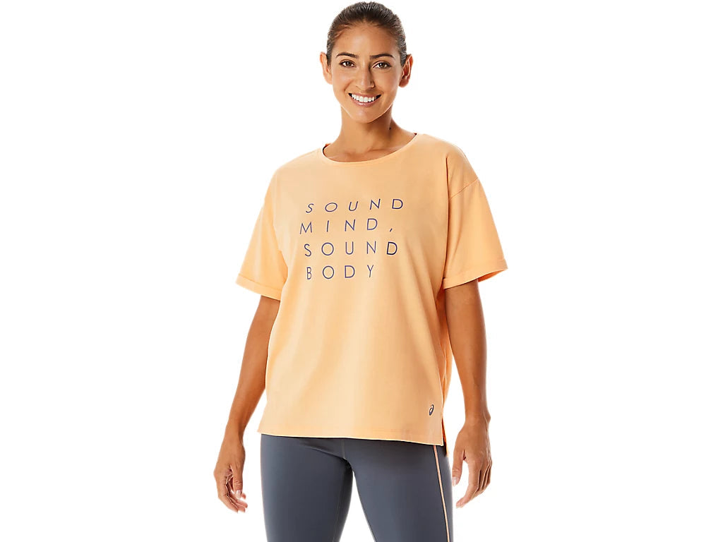 (WMNS) ASICS Training Core Relaxed Graphic T-Shirt 'Orange'  2032C717-800