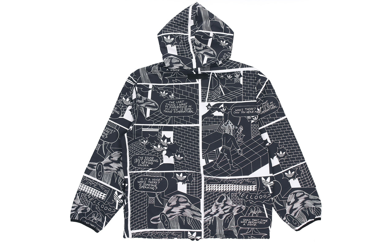 adidas originals R.Y.V. Graphic Windbreaker For Men Black GN3333