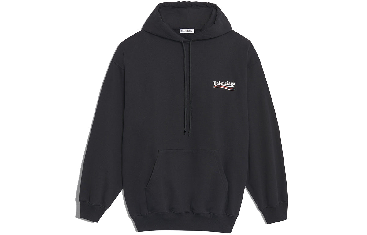 (WMNS) Balenciaga Cola Label Hoodie Black 528350TBV141000