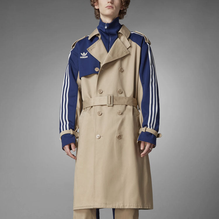 adidas originals Contrasting Colors lapel Windbreaker Jacket Khaki H33465