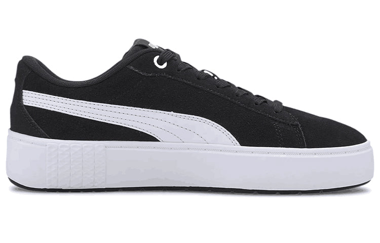 (WMNS) PUMA Smash Platform V2 Suede 'Black White' 373037-04