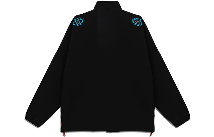adidas originals Geometry Pattern Casual Sports Stand Collar Jacket Black HB3148