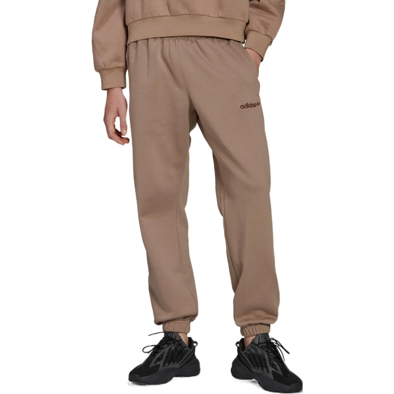 Men's adidas originals Embroidered Logo Bundle Feet Sports Pants/Trousers/Joggers Brown HM2669