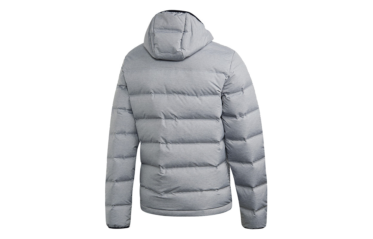 adidas logo hooded Stay Warm Casual Outdoor Down Jacket Asia Edition Gray CZ1386