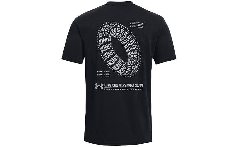 Men's Under Armour Training Sports Round Neck Short Sleeve Black 1366468-001