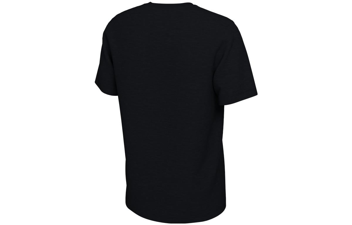 Men's Nike Casual Alphabet Printing Round Neck Pullover Short Sleeve Brooklyn Nets Black T-Shirt DQ8984-010