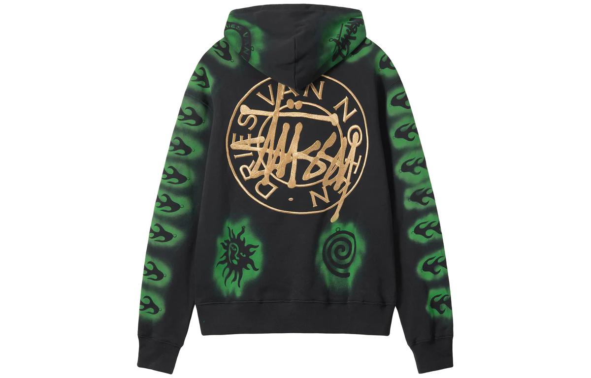 Stussy x Dries Van Noten Embroidered Hoodie 'Black' 318044