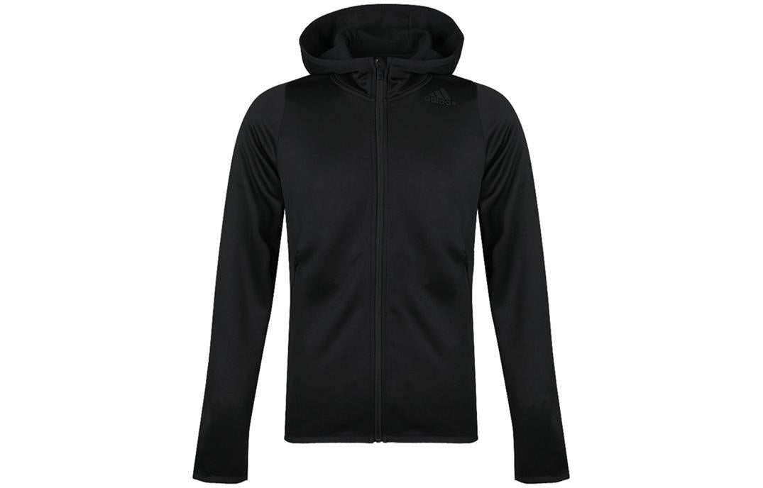 adidas Back Classic three stripes Zipper Hooded Jacket Men's Black DZ7404