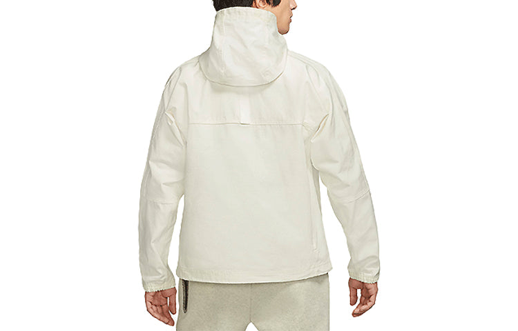 Nike Sportswear Canvas Sports Logo Casual Solid Color Hooded Jacket White DC8088-901