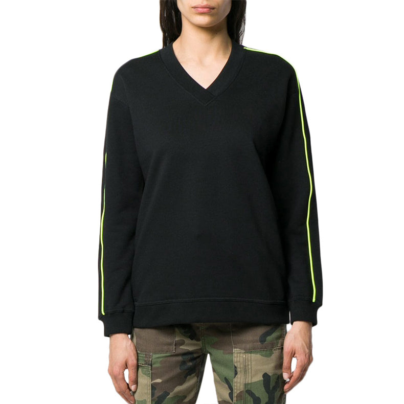 (WMNS) KENZO Logo V neck Sports Hoodie Black F952SW774952-99B