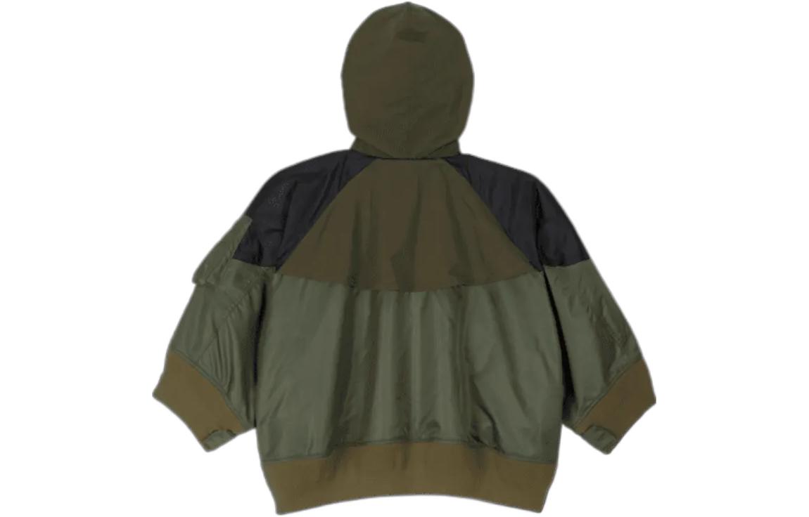 (WMNS) Nike x Sacai Full-zip Hooded Jacket Asia Sizing 'Olive' DQ9049-325