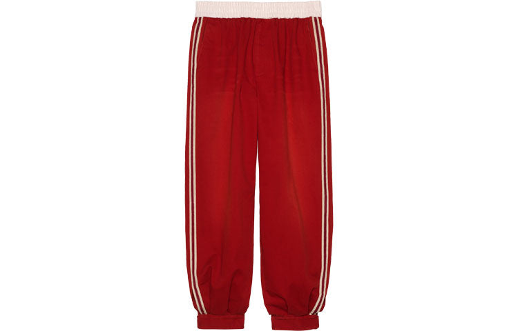 Men's Gucci SS21 Cotton Buckle Long Pants/Trousers Red 660067-ZAGP0-6429