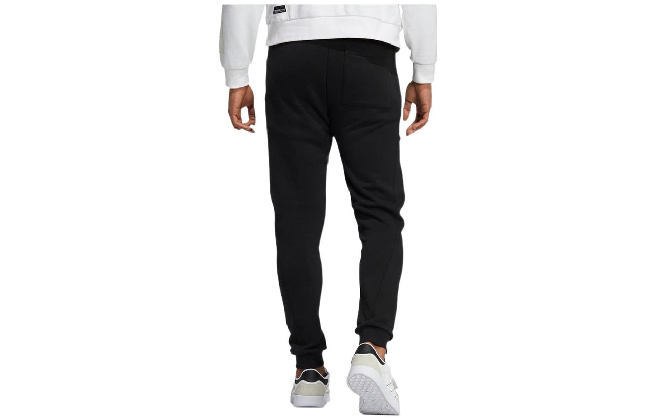 Men's adidas neo Solid Color Sports Casual Joggers/Pants/Trousers Black H45196