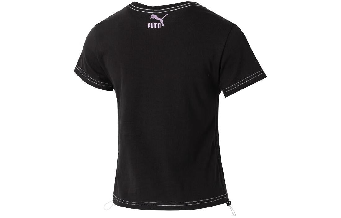 (WMNS) PUMA Graphic Short Top 'Black' 626865-01