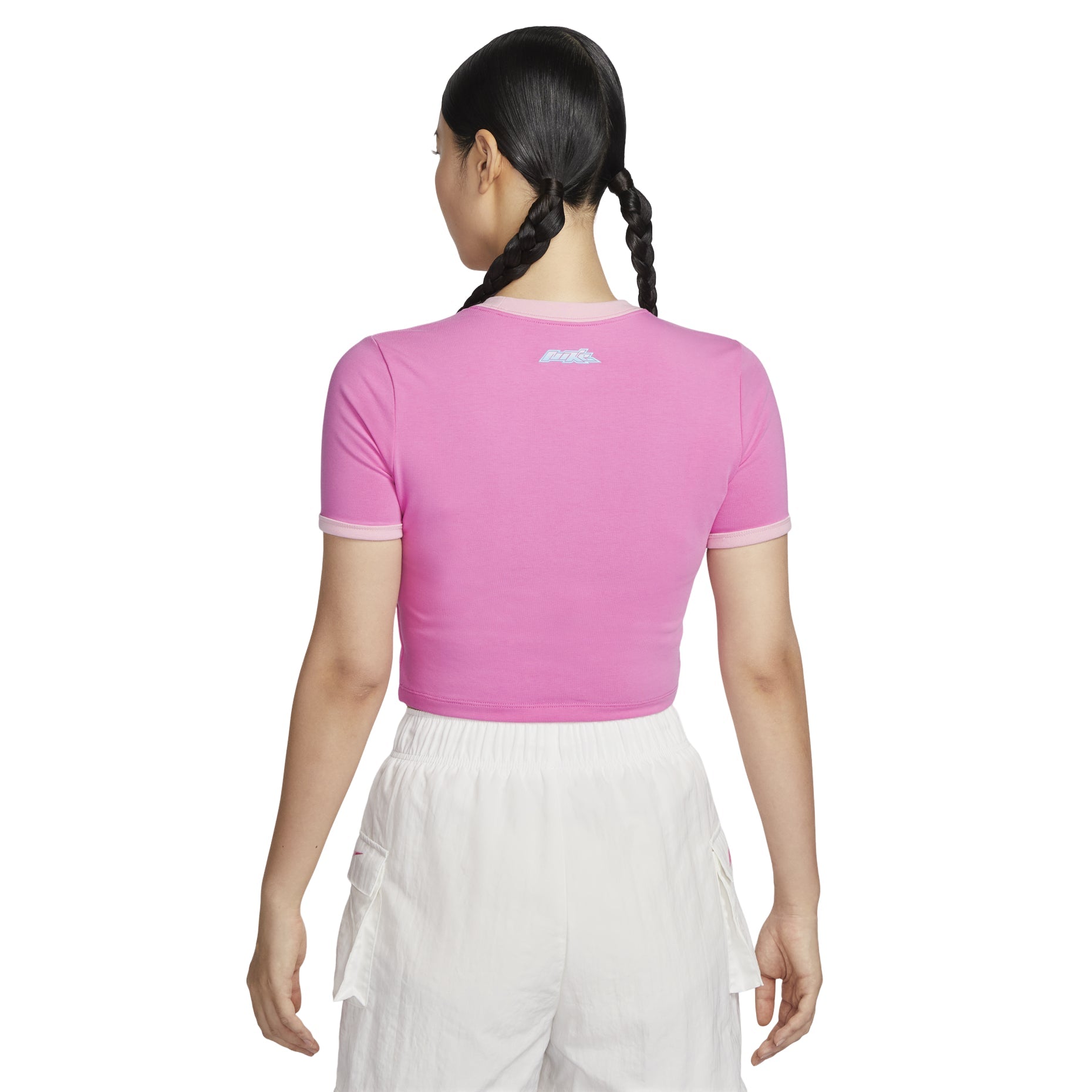 (WMNS) Nike Sportswear Graphic Slim Crop T-shirt Asia Sizing 'Pink' HM4621-675