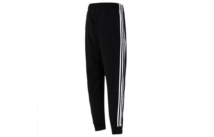 Men's adidas 3s Jog Tp Tri Stripe Splicing Bundle Feet Sports Pants/Trousers/Joggers Autumn Black H46105