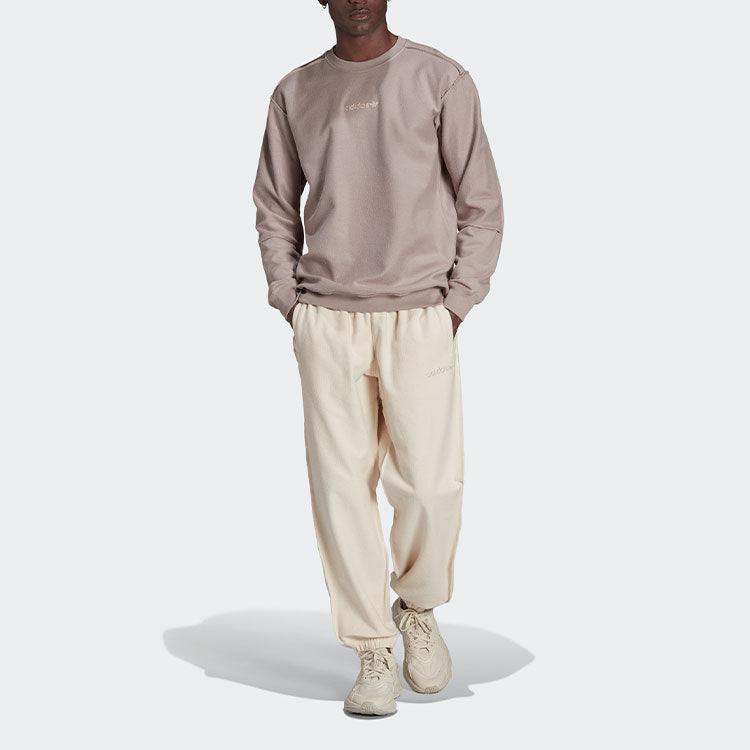 Men's adidas originals Solid Color Round Neck Pullover Light Grey HP0436
