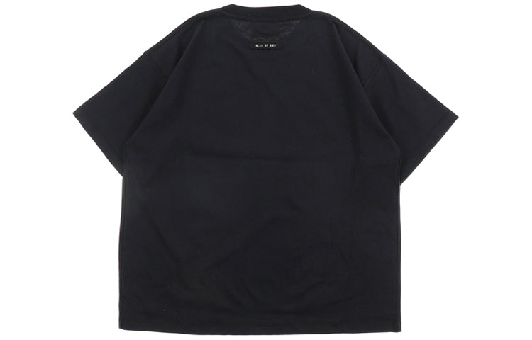 Men's Fear of God Classic FG Colorful Reflective Logo Large Short Sleeve Black FOG-FW19-43