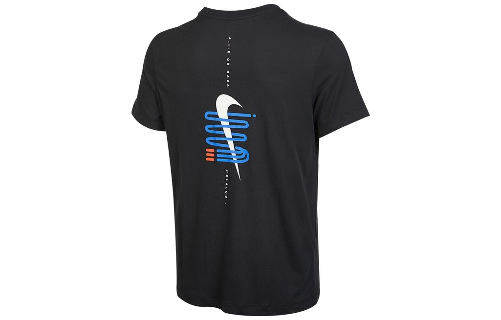 Nike Dri-FIT A.I.R. Casual Logo Printing Round Neck Pullover Short Sleeve Black T-Shirt DR7667-010