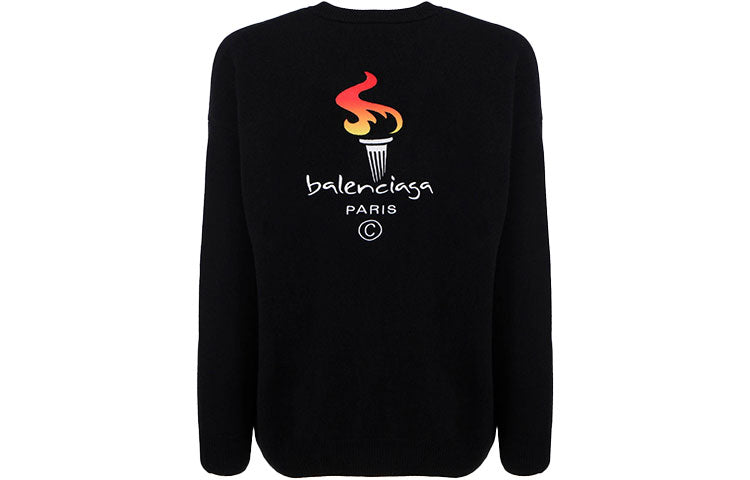 Balenciaga Paris Olympics Crew Neck Sweater 'Black' 621032T41041070