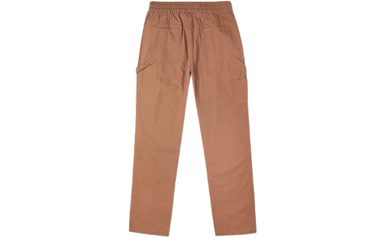 Men's Converse Logo Solid Color Straight Casual Elastic Waistband Long Pants/Trousers Brown 10020002-A04