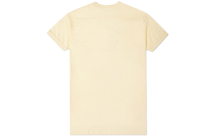 Converse Logo Embroidered Loose Casual mid-length Short Sleeve 'Light Yellow' 10021721-A01