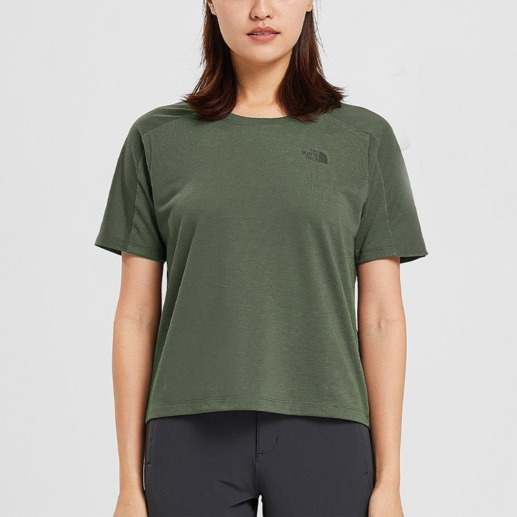 THE NORTH FACE Outdoor hygroscopic Sweat-Wicking Quick Dry Short Sleeve Green 4975-S20-21L
