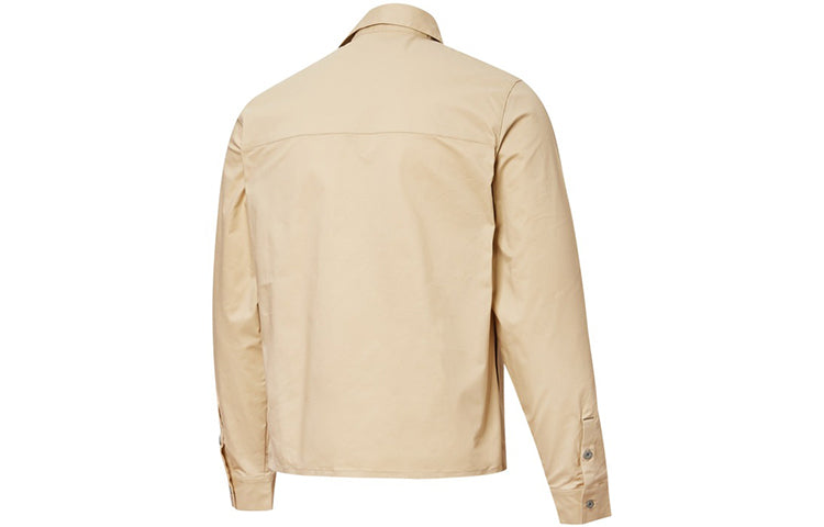 PUMA lapel Casual Zipper Woven Jacket Khaki 532186-12