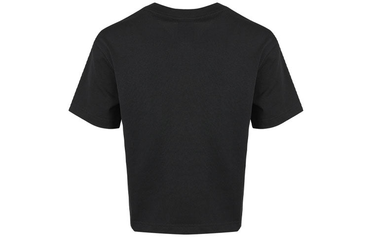 (WMNS) Nike Sportswear Swoosh Short Printed Round Neck Pullover T-Shirt Black CZ8912-010