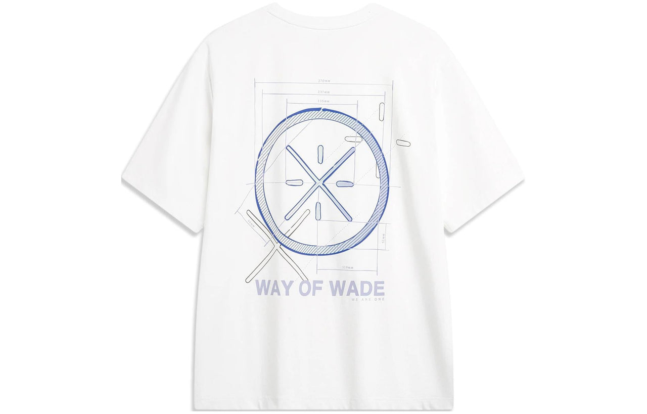 Li-Ning Way Of Wade Graphic T-shirt 'White Blue' AHSU363-4