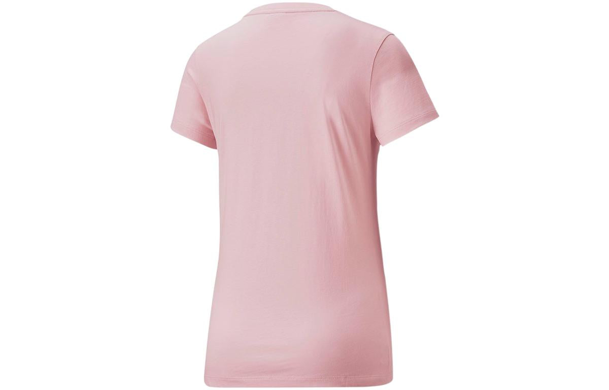 (WMNS) PUMA Classics Logo Tee Big Logo Printing Sports Short Sleeve Pink 536351-16