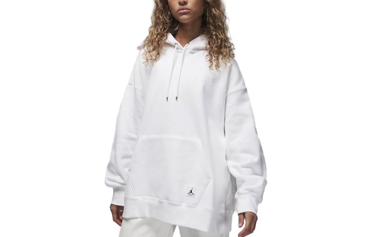 (WMNS) Air Jordan Flight Fleece Pullover Hoodie 'White' FB5110-100
