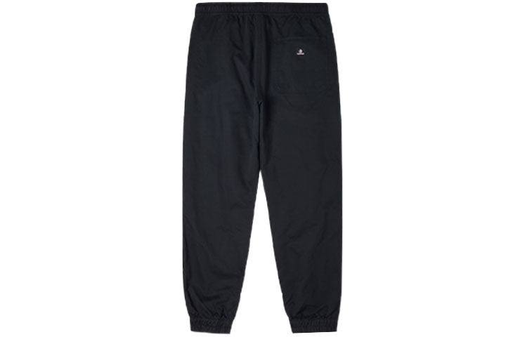 Men's Converse Solid Color High Waist Bundle Feet Sports Pants/Trousers/Joggers Black 10023502-A02