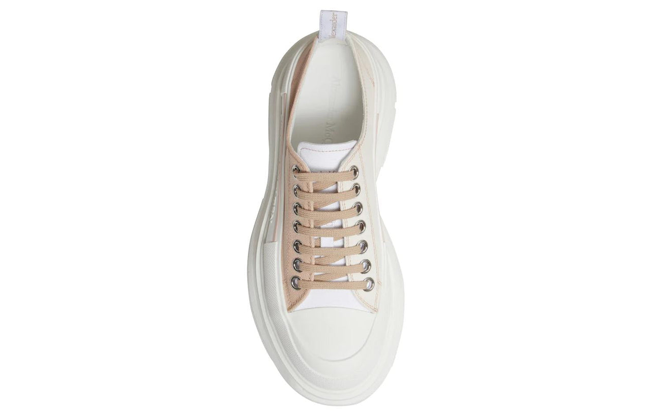 (WMNS) Alexander McQueen Tread Slick Lace Up Sneakers 'Pink White' 697072W4TGS5375