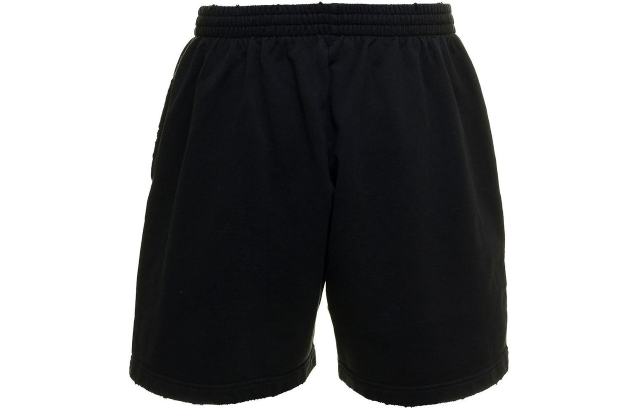 Balenciaga Logo Brushed Sweat Shorts 'Washed Black' 676137TMVA39034