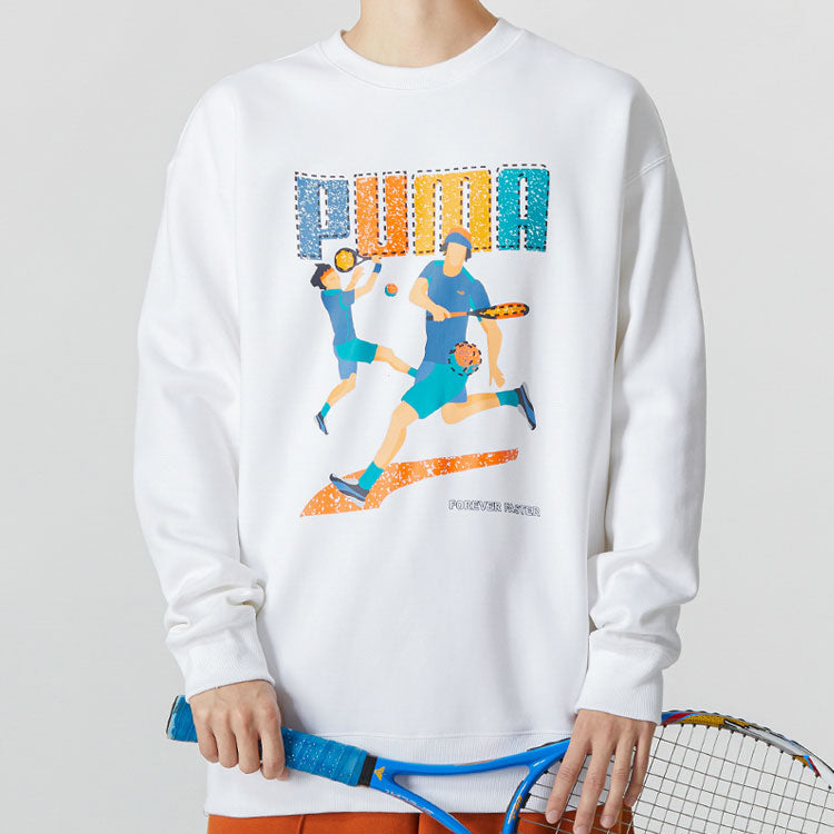 PUMA Tennis Club Graphic Long Sleeve Tee 'White' 538658-02