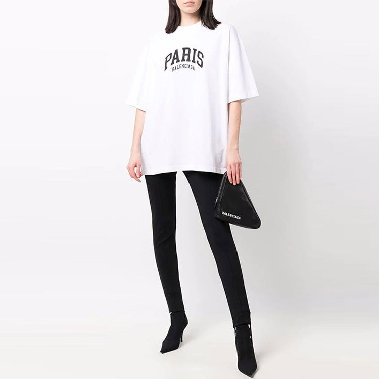 Balenciaga Cities Paris T-shirt Medium Fit 'White' 612966TLVL79040