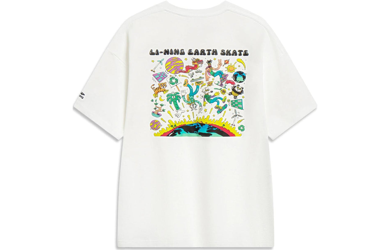Li-Ning x Steven Harrington Cartoon Graphic T-shirt 'White' AHST077-2
