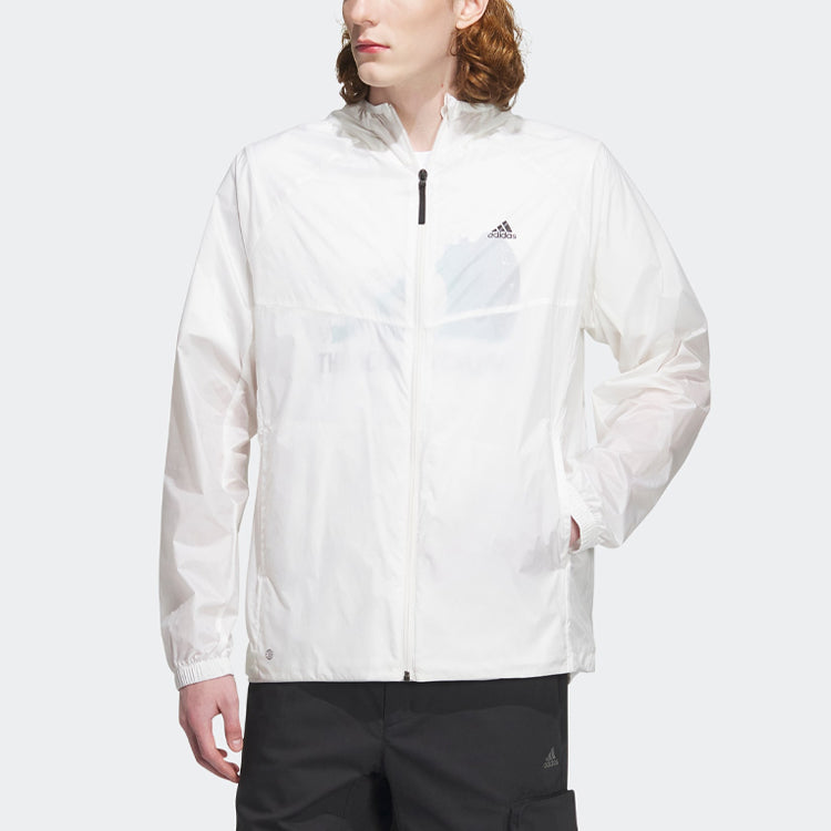 adidas Hooded Windbreaker Jacket 'White' IA1784