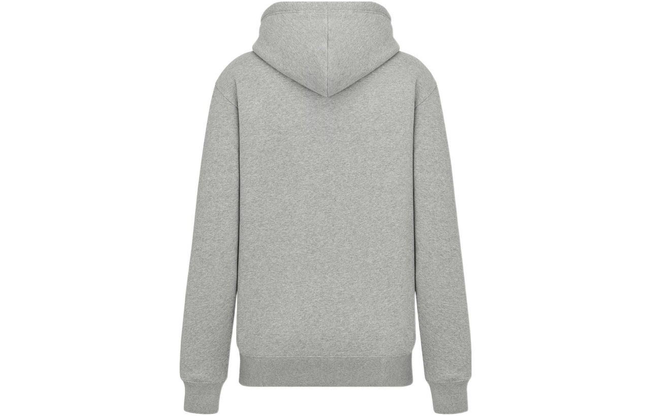 Men's DIOR SS22 Solid Color Logo Embroidered Pullover Gray 213J640A0741-C830